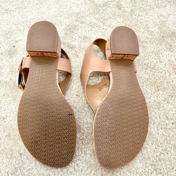 Michael Kors Natural Leather Cork London Thong Block Heel Sandal - 9 - Picture 5 of 8